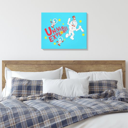 Dr. Seuss | Kat in het Pet Universe Explorer Canvas Afdruk (Insitu (Slaapkamer))