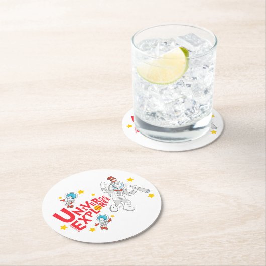 Dr. Seuss | Kat in het Pet Universe Explorer Ronde Kartonnen Onderzetter (Insitu)