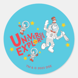 Dr. Seuss   Kat in het Pet Universe Explorer Ronde Sticker