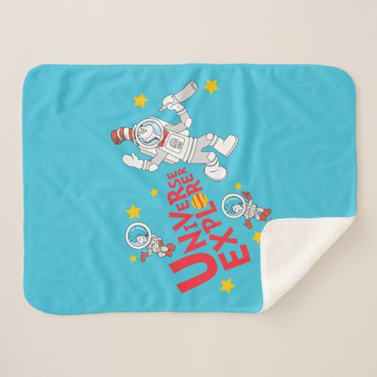 Dr. Seuss | Kat in het Pet Universe Explorer Sherpa Deken (Voorkant (horizontaal))