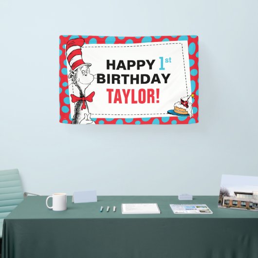 Dr. Seuss | Kat in het Pet Verjaardagsbanner Spandoek (Beurs)