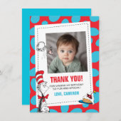 Dr. Seuss | Katten in het Pet van de verjaardag Bedankkaart (Voorkant / Achterkant)