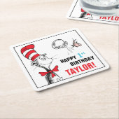 Dr. Seuss | Katten in het Pet van de verjaardag Kartonnen Onderzetters (Schuin)