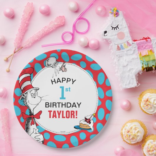 Dr. Seuss | Katten in het Pet van de verjaardag Papieren Bordje (Feest)