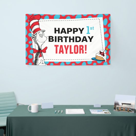 Dr. Seuss | Katten in het Pet van de verjaardag Spandoek (Beurs)