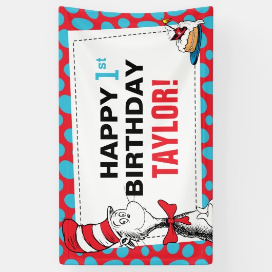 Dr. Seuss | Katten in het Pet van de verjaardag Spandoek (Verticaal)