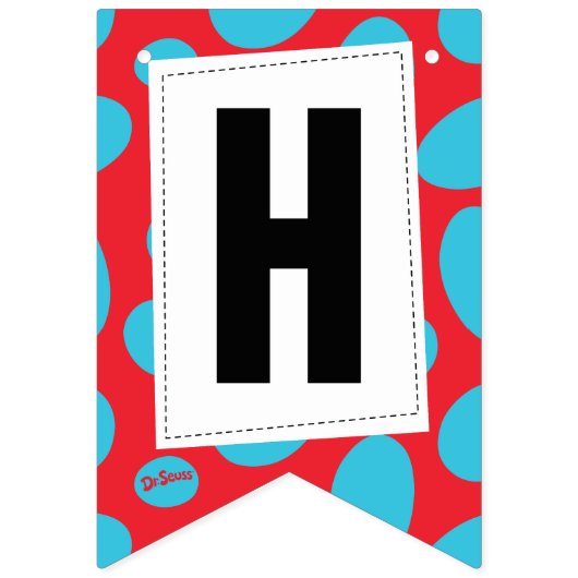 Dr. Seuss | Katten in het Pet van de verjaardag Vlaggetjes (Tweede vlag)