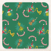 Dr. Seuss | knijpen | Merry Grinchmas Pattern Kartonnen Onderzetters (Voorkant)