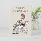 Dr. Seuss | knijpen | Mischievous Cat in de Ha Feestdagenkaart (Staand voorkant)