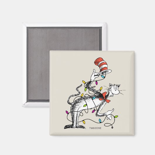 Dr. Seuss | knijpen | Mischievous Cat in de Ha Magneet (Voorkant / Achterkant)