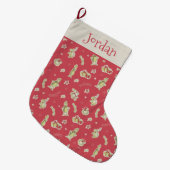 Dr. Seuss | knijpen | Rode Kerstmispatroon Grote Kerstsok (Voorkant (Hangend))
