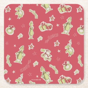 Dr. Seuss   knijpen   Rode Kerstmispatroon Kartonnen Onderzetters