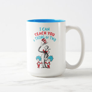 Dr. Seuss Leraar ik kan je een ding of twee lere Tweekleurige Koffiemok