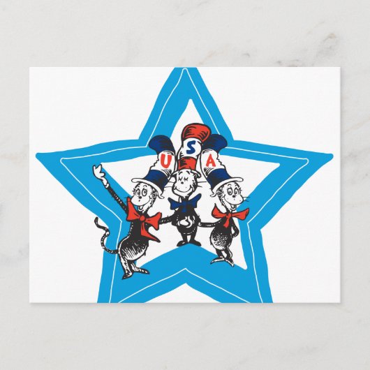 Dr. Seuss | Little Cats USA Petten Briefkaart (Voorkant)