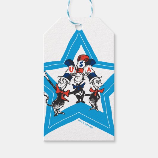 Dr. Seuss | Little Cats USA Petten Cadeaulabel (Voorkant)