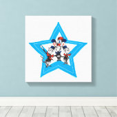 Dr. Seuss | Little Cats USA Petten Canvas Afdruk (Insitu (Houten vloer))