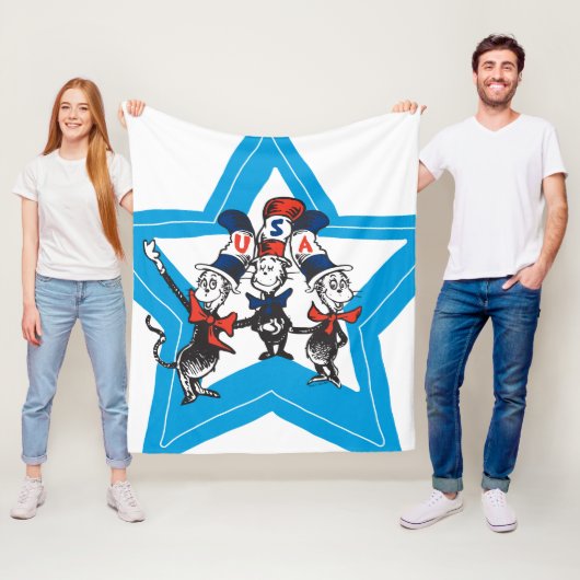 Dr. Seuss | Little Cats USA Petten Fleece Deken (In situ)