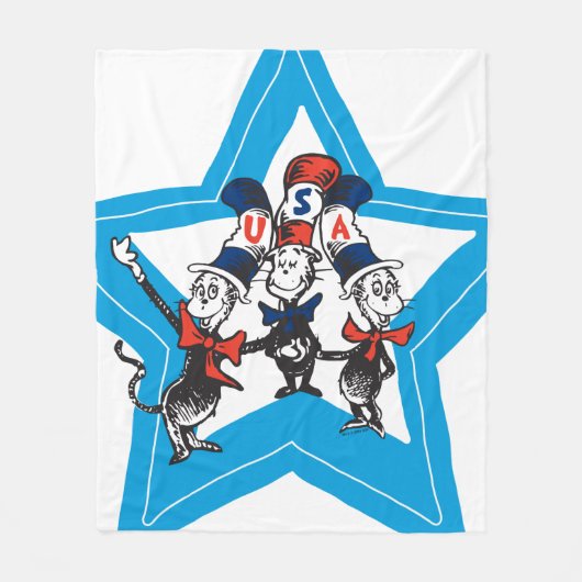 Dr. Seuss | Little Cats USA Petten Fleece Deken (Voorkant)