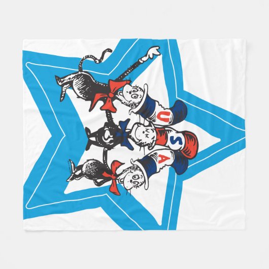 Dr. Seuss | Little Cats USA Petten Fleece Deken (Voorkant (Horizontaal))