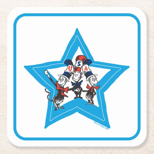 Dr. Seuss | Little Cats USA Petten Kartonnen Onderzetters (Voorkant)