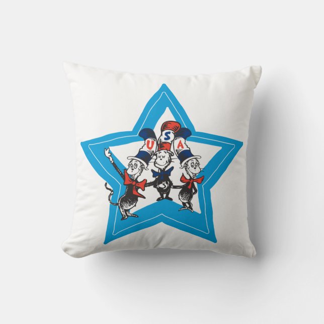 Dr. Seuss | Little Cats USA Petten Kussen (Voorkant)