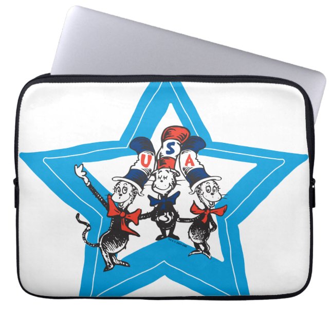 Dr. Seuss | Little Cats USA Petten Laptop Sleeve (Voorkant)