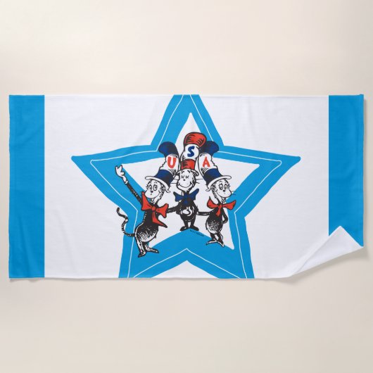 Dr. Seuss | Little Cats USA Petten Strandlaken (Voorkant)