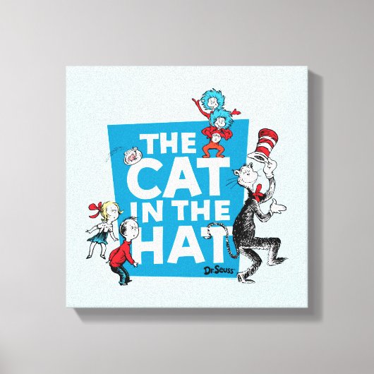 Dr. Seuss | Logo Kat in de Hoed - Personages Canvas Afdruk (Voorkant)