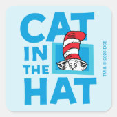 Dr. Seuss | Logo van de Kat in de Hoed Vierkante Sticker (Voorkant)