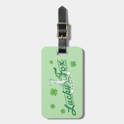 Dr. Seuss | Lucky Fox in zijn Ierse Sokken Bagagelabel (Voorkant verticaal)
