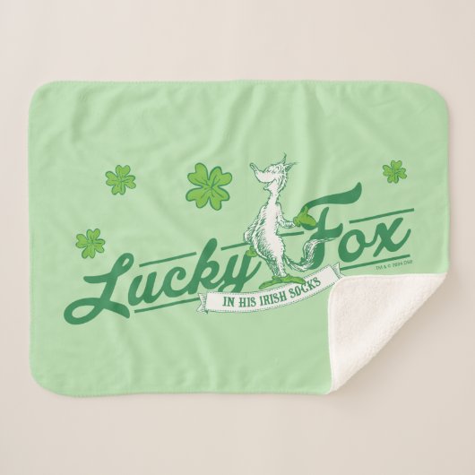 Dr. Seuss | Lucky Fox in zijn Ierse Sokken Sherpa Deken (Voorkant (horizontaal))