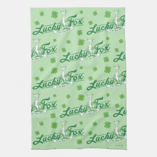 Dr. Seuss | Lucky Fox in zijn Ierse Sokken Theedoek (Verticaal)