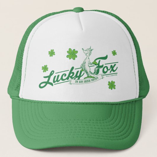 Dr. Seuss | Lucky Fox in zijn Ierse Sokken Trucker Pet (Voorkant)