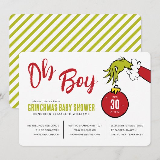 Dr. Seuss | O jongen Grinch babyborrel (Voorkant / Achterkant)