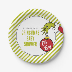 Dr. Seuss   O jongen Grinch babyborrel Papieren Bordje