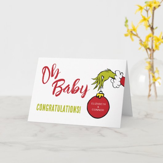 Dr. Seuss | Oh Baby Grinch Baby gefeliciteerd Kaart (Gele Bloem)