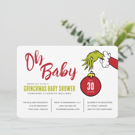 Dr. Seuss | Oh Baby Grinch Baby shower (Staand voorkant)