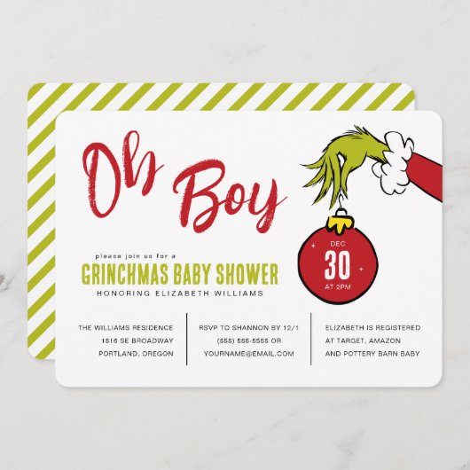 Dr. Seuss | Oh Boy Grinch Baby shower (Voorkant / Achterkant)