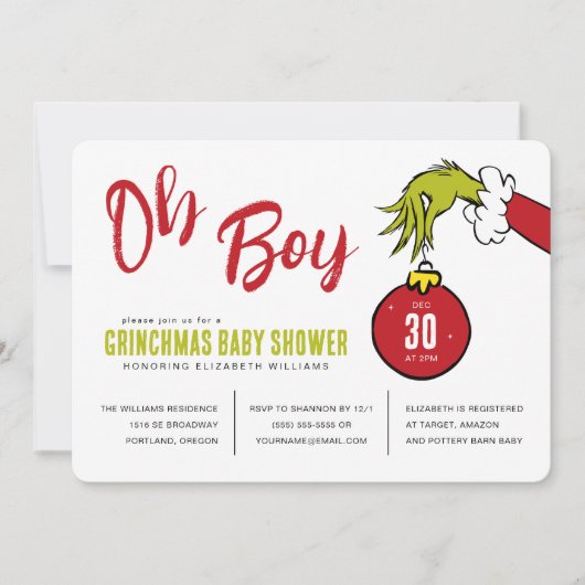 Dr. Seuss | Oh Boy Grinch Baby shower (Voorkant)