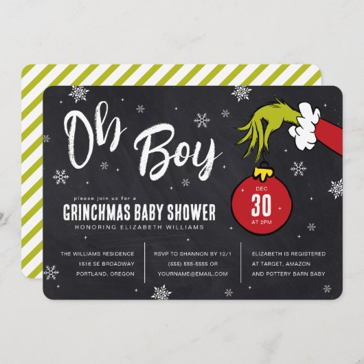 Dr. Seuss | Oh Boy Grinch Baby shower (Voorkant / Achterkant)