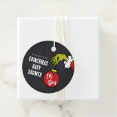 Dr. Seuss | Oh Boy Grinch Baby shower Bedankjes Labels (In situ)