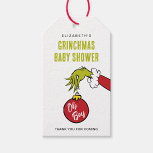 Dr. Seuss   Oh Boy Grinch Baby shower Cadeaulabel