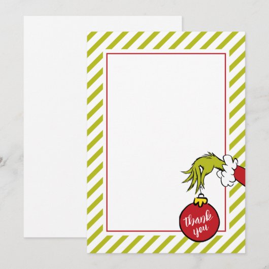 Dr. Seuss | Oh Boy Grinch Baby shower Dank je Bedankkaart (Voorkant / Achterkant)