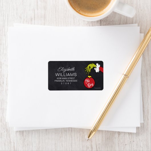 Dr. Seuss | Oh Boy Grinch Baby shower Etiket (Insitu)