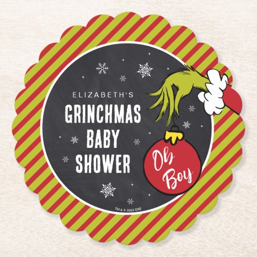Dr. Seuss | Oh Boy Grinch Baby shower Kartonnen Onderzetters (Voorkant)