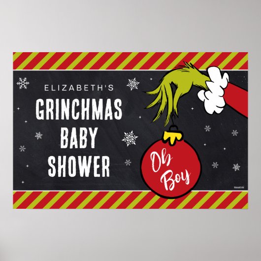 Dr. Seuss | Oh Boy Grinch Baby shower Poster (Voorkant)