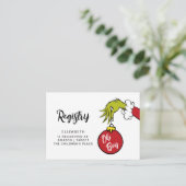 Dr. Seuss | Oh Boy Grinch Baby shower Registry Informatiekaartje (Staand voorkant)