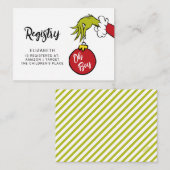 Dr. Seuss | Oh Boy Grinch Baby shower Registry Informatiekaartje (Voorkant / Achterkant)