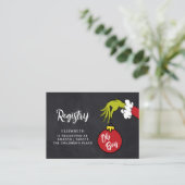Dr. Seuss | Oh Boy Grinch Baby shower Registry Informatiekaartje (Staand voorkant)