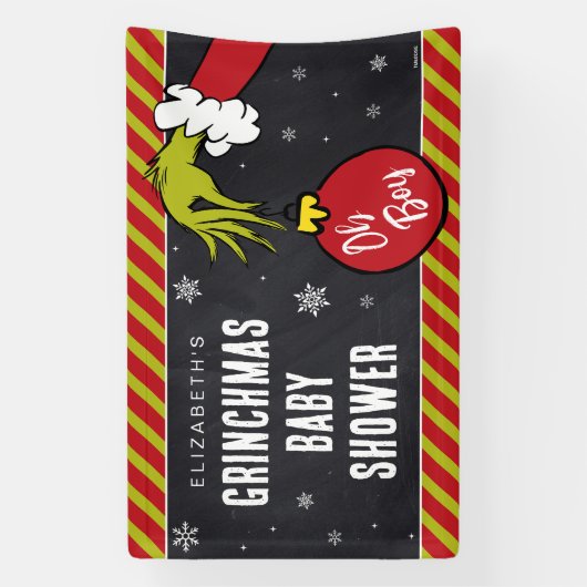 Dr. Seuss | Oh Boy Grinch Baby shower Spandoek (Verticaal)